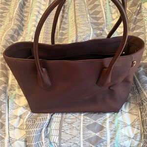 Dagne Dover signature tote bag in oxblood